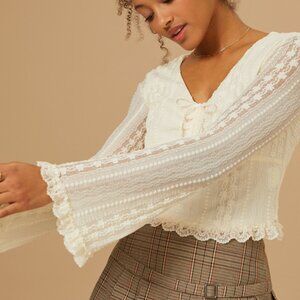 Altar'd State Lakelyn Lace Top in White